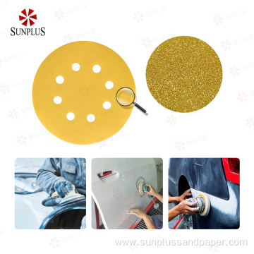 Gold Paper Sanding Disc Car Sandpaper Abrasives
